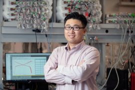 <p>Working with researchers at four U.S. national laboratories, Huolin Xin, UCI professor of physics & astronomy, has found a way to fabricate lithium-ion batteries without using cobalt, a rare, costly mineral extracted under inhumane conditions in Central Africa. Steve Zylius / UCI</p>
 