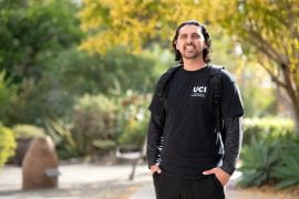 <p>“I have a lived experience in being incarcerated, being an incarcerated college student and now being released as a system-impacted student on campus, physically representing an entire population that is not always given an opportunity to be seen in an intellectual light,” says Shawn Khalifa, who is on track to graduate in June and is an active participant in UCI’s Underground Scholars Program. Steve Zylius / UCI</p>
