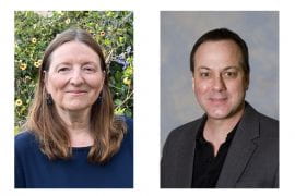 <p>A. Jane Bardwell, project scientist in the Department of Developmental and Cell Biology, and Lee Bardwell, UCI professor of developmental and cell biology, have identified a protein that’s activated in tumor cells, a discovery that may lead to new therapies for a variety of cancers. UCI</p>
 