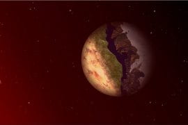 <p>Some exoplanets have one side permanently facing their star while the other side is in perpetual darkness. The ring-shaped border between these permanent day and night regions is called a “terminator zone.” In a new paper in The Astrophysical Journal, physics and astronomy researchers at UC Irvine say this area has the potential to support extraterrestrial life. Ana Lobo / UCI</p>
